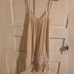 Cream Lace Slip Dress